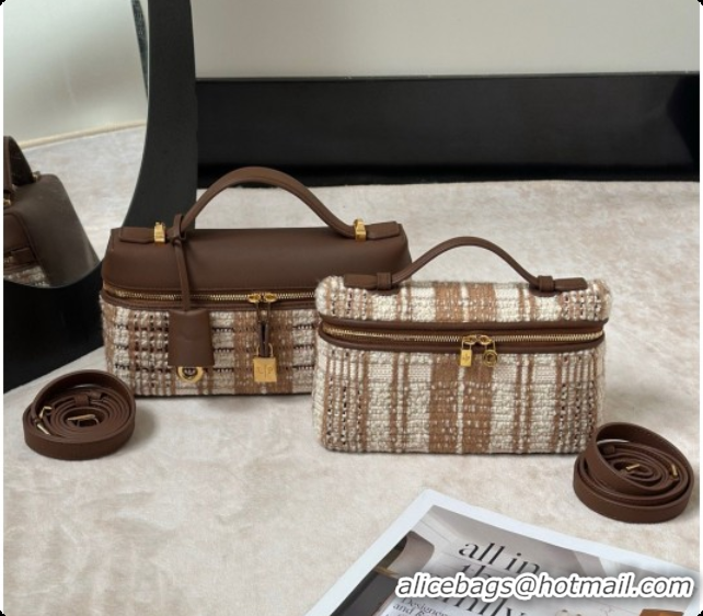 Low Price Loro Piana LP Extra Bag L23 in Tweed and Leather LP8812 Brown 01 2026