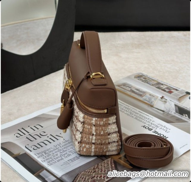 Low Price Loro Piana LP Extra Bag L23 in Tweed and Leather LP8812 Brown 01 2026