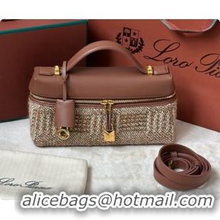 Good Quality Loro Piana LP Extra Bag L23 in Tweed and Leather LP8812 Brown 02 2026