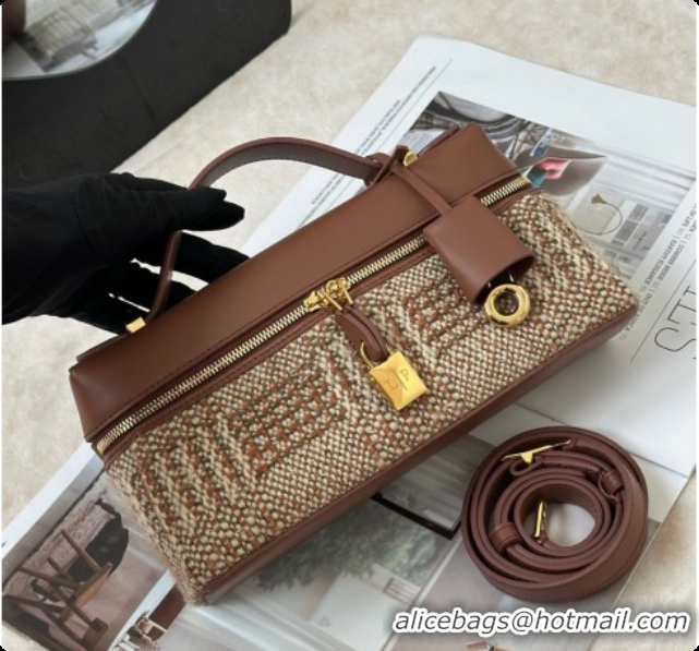 Good Quality Loro Piana LP Extra Bag L23 in Tweed and Leather LP8812 Brown 02 2026
