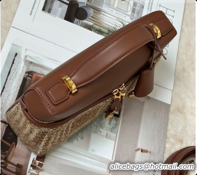 Good Quality Loro Piana LP Extra Bag L23 in Tweed and Leather LP8812 Brown 02 2026