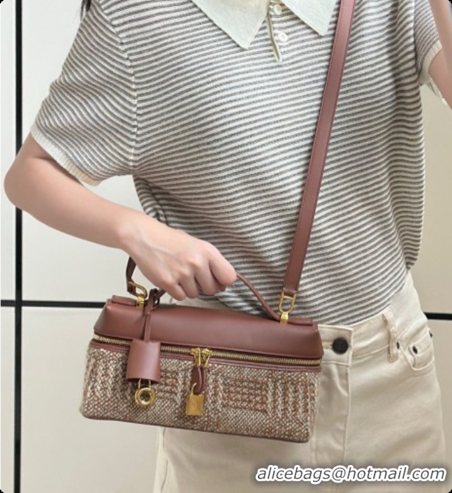 Good Quality Loro Piana LP Extra Bag L23 in Tweed and Leather LP8812 Brown 02 2026