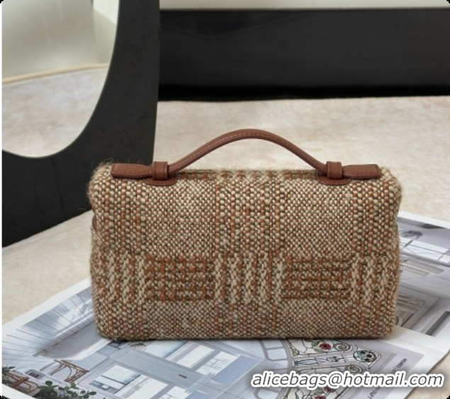 Low Cost Loro Piana Extra Pocket Pouch L19 in Tweed LP8811 Brown 02 2026