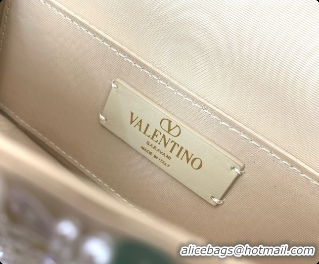 Best Quality Valentino Garavani Locò Small Shoulder Bag In Pearls and Sequins Green/Purple 2026 5088 