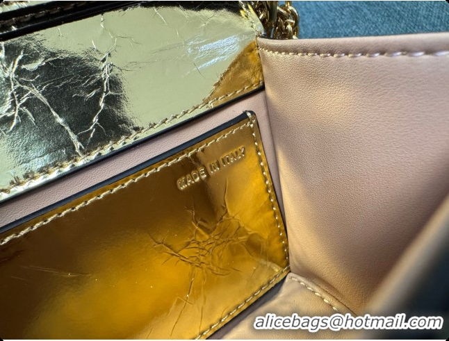 Unique Grade Valentino Small Loco Shoulder Bag in Wrinkle Calfskin 1133S Gold 2026