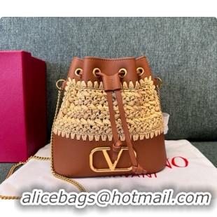 Classic Practical Valentino Mini Bucket Bag with VLogo Signature 1188 Brown 2026