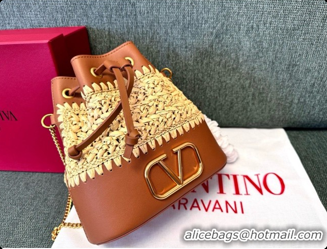 Classic Practical Valentino Mini Bucket Bag with VLogo Signature 1188 Brown 2026