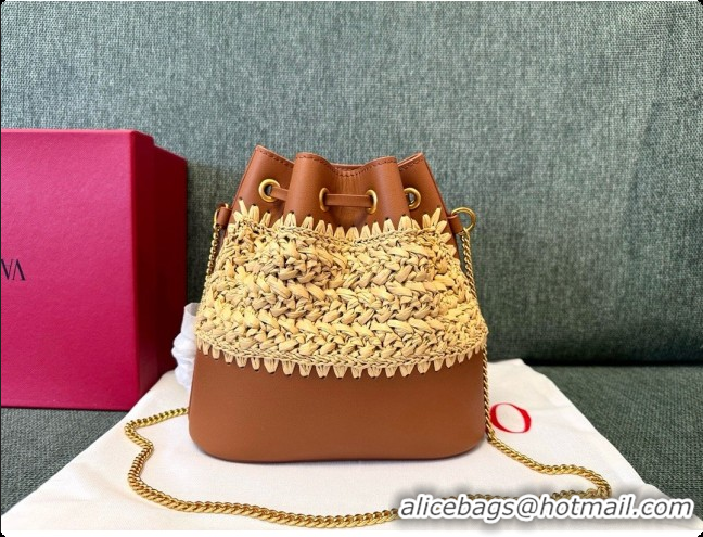 Classic Practical Valentino Mini Bucket Bag with VLogo Signature 1188 Brown 2026