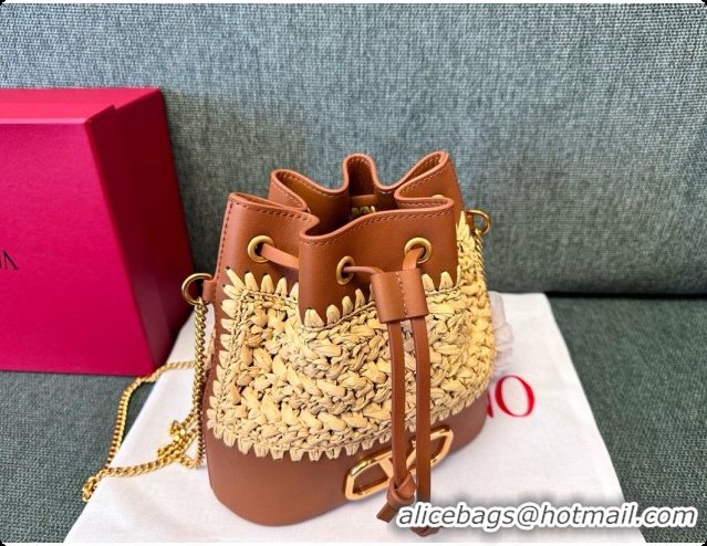 Classic Practical Valentino Mini Bucket Bag with VLogo Signature 1188 Brown 2026