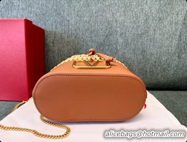 Classic Practical Valentino Mini Bucket Bag with VLogo Signature 1188 Brown 2026
