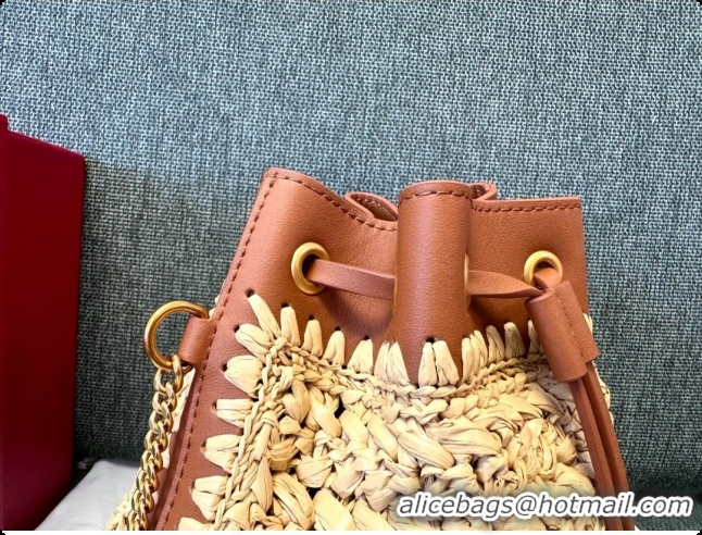Classic Practical Valentino Mini Bucket Bag with VLogo Signature 1188 Brown 2026