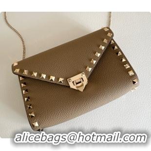 Super Quality Valentino Mini Rockstud Grainy Calfskin Chain Bag 2069 Grey 2026