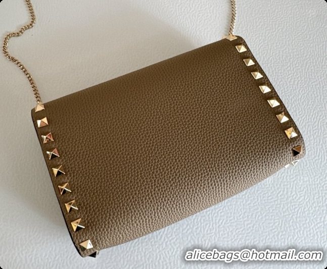 Super Quality Valentino Mini Rockstud Grainy Calfskin Chain Bag 2069 Grey 2026