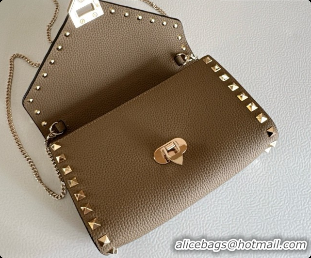 Super Quality Valentino Mini Rockstud Grainy Calfskin Chain Bag 2069 Grey 2026