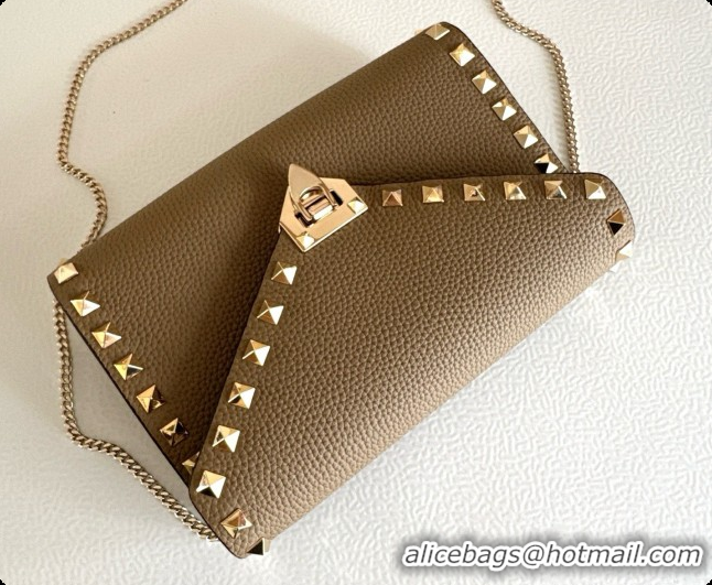Super Quality Valentino Mini Rockstud Grainy Calfskin Chain Bag 2069 Grey 2026