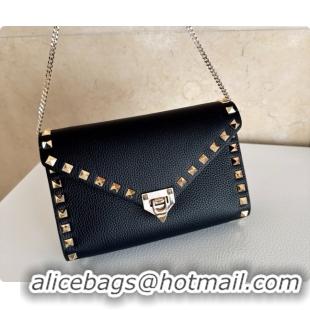 Stylish Valentino Mini Rockstud Grainy Calfskin Chain Bag 2069 Black 2026