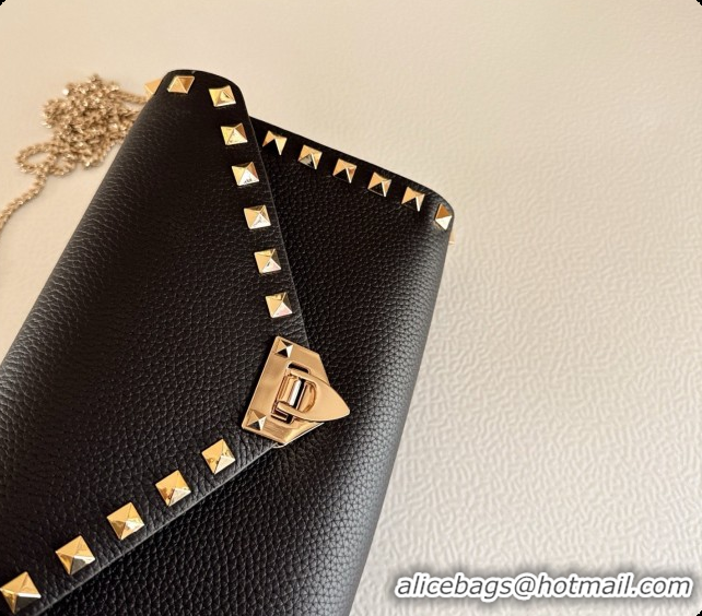 Stylish Valentino Mini Rockstud Grainy Calfskin Chain Bag 2069 Black 2026