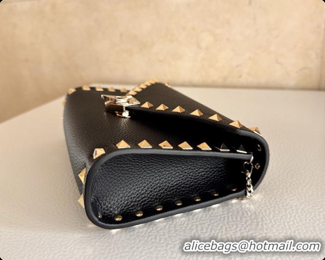 Stylish Valentino Mini Rockstud Grainy Calfskin Chain Bag 2069 Black 2026
