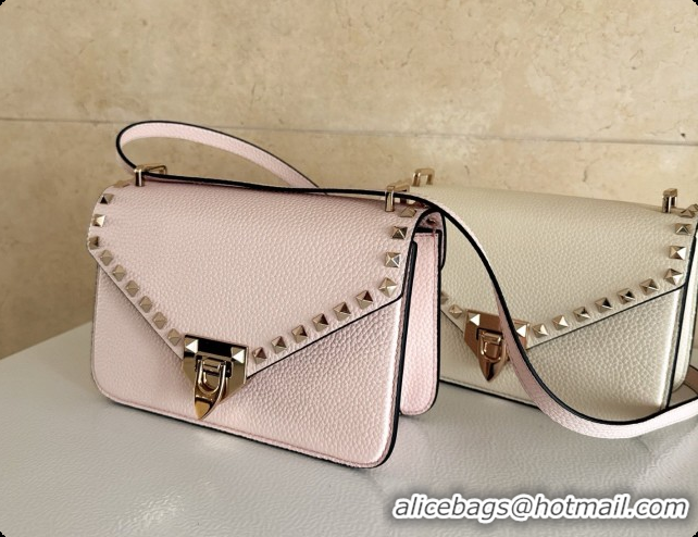 Sophisticated Valentino Small Rockstud Grainy Calfskin Shoulder Bag 2027 Pink 2026
