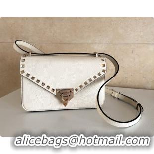 Grade Quality Valentino Small Rockstud Grainy Calfskin Shoulder Bag 2027 White 2026