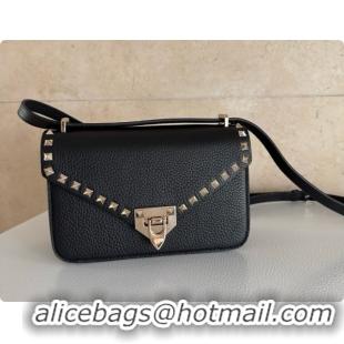Best Grade Valentino Small Rockstud Grainy Calfskin Shoulder Bag 2027 Black 2026