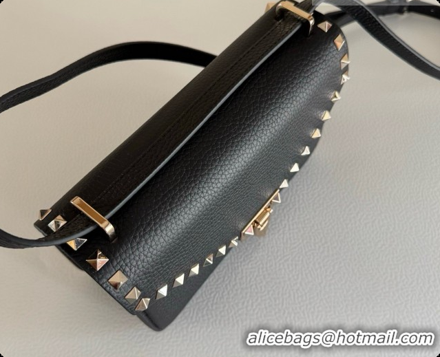 Best Grade Valentino Small Rockstud Grainy Calfskin Shoulder Bag 2027 Black 2026