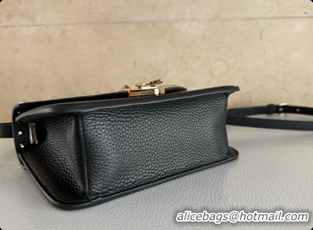Best Grade Valentino Small Rockstud Grainy Calfskin Shoulder Bag 2027 Black 2026