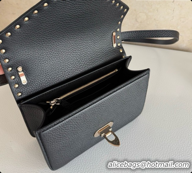 Best Grade Valentino Small Rockstud Grainy Calfskin Shoulder Bag 2027 Black 2026