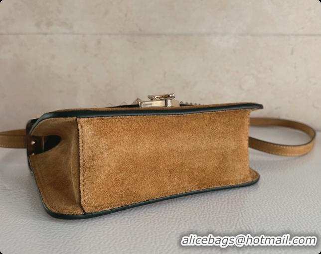Luxury Valentino Small Rockstud Suede Shoulder Bag 2027 Brown 2026