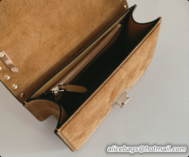 Luxury Valentino Small Rockstud Suede Shoulder Bag 2027 Brown 2026