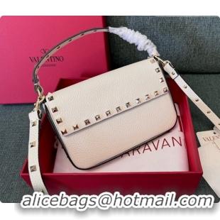 Best Price Valentino Rockstud Grainy Calfskin Pouch 3022 White 2026