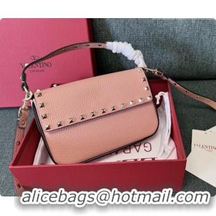 Duplicate Valentino Rockstud Grainy Calfskin Pouch 3022 Pink 2026