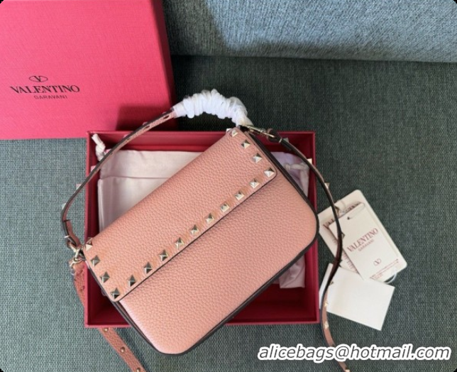 Duplicate Valentino Rockstud Grainy Calfskin Pouch 3022 Pink 2026