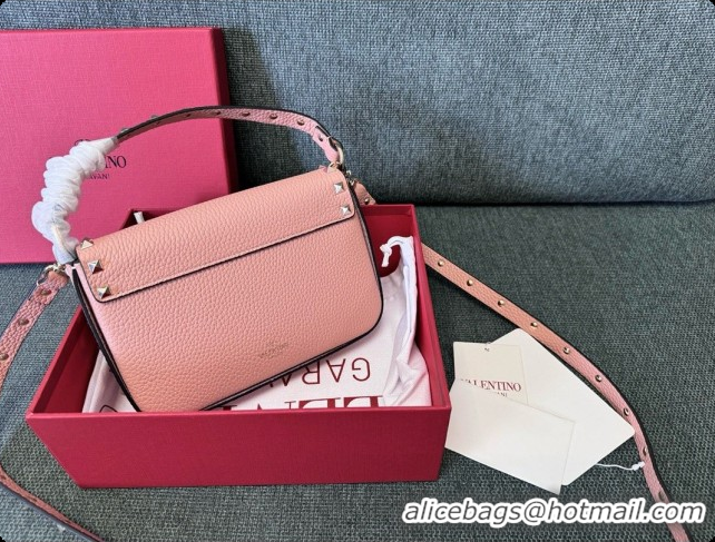 Duplicate Valentino Rockstud Grainy Calfskin Pouch 3022 Pink 2026