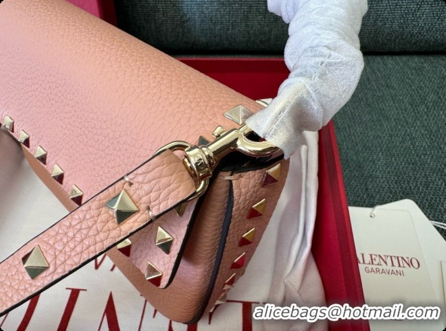 Duplicate Valentino Rockstud Grainy Calfskin Pouch 3022 Pink 2026