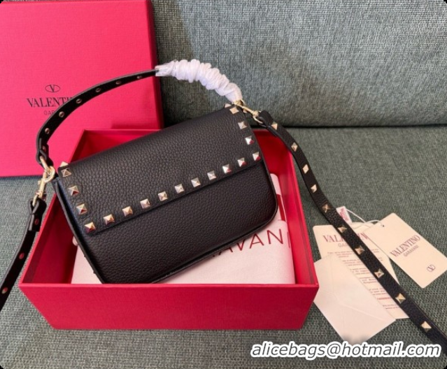 Sumptuous Valentino Rockstud Grainy Calfskin Pouch 3022 Black 2026