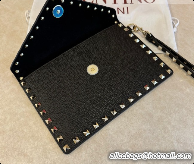 Low Price Valentino Rockstud Grainy Calfskin Pouch 1139 Black 02 2026