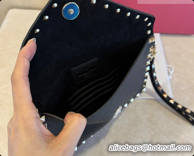 Low Price Valentino Rockstud Grainy Calfskin Pouch 1139 Black 02 2026