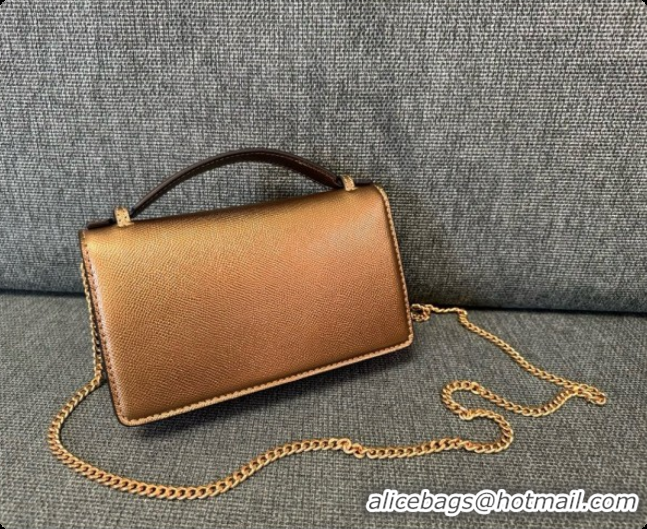 Top Grade Valentino VLogo Signature Grainy Calfskin Wallet With Chain 2068 Gold 2026
