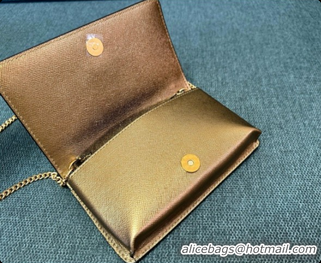 Top Grade Valentino VLogo Signature Grainy Calfskin Wallet With Chain 2068 Gold 2026