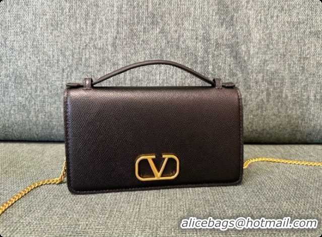 Discount Valentino VLogo Signature Grainy Calfskin Wallet With Chain 2068 Black 2026