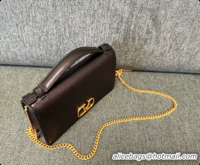 Discount Valentino VLogo Signature Grainy Calfskin Wallet With Chain 2068 Black 2026