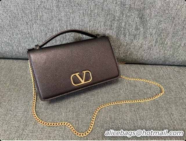 Discount Valentino VLogo Signature Grainy Calfskin Wallet With Chain 2068 Black 2026