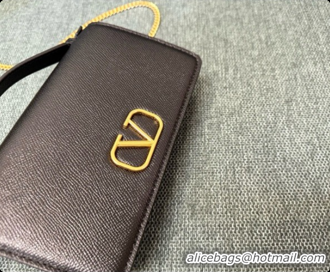 Discount Valentino VLogo Signature Grainy Calfskin Wallet With Chain 2068 Black 2026