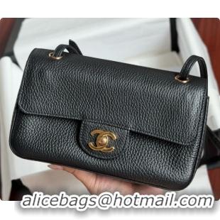 Best Price Chanel Mini Flap Bag in Grained Calfskin AS6573 Black/Gold 2026