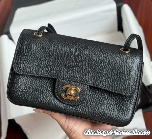 Best Price Chanel Mini Flap Bag in Grained Calfskin AS6573 Black/Gold 2026