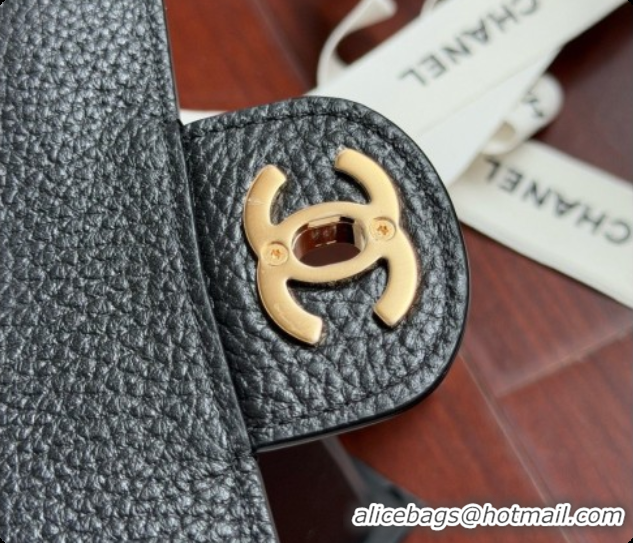 Best Price Chanel Mini Flap Bag in Grained Calfskin AS6573 Black/Gold 2026