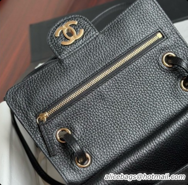 Best Price Chanel Mini Flap Bag in Grained Calfskin AS6573 Black/Gold 2026