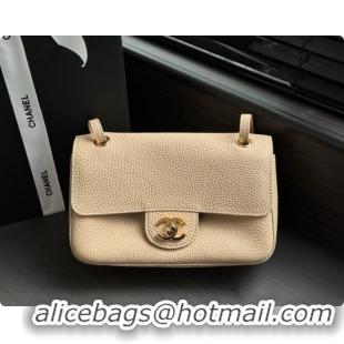 Good Quality Chanel Mini Flap Bag in Grained Calfskin AS6573 Beige/Gold 2026