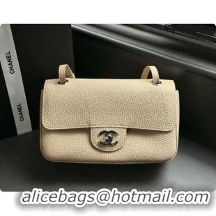 Purchase Chanel Mini Flap Bag in Grained Calfskin AS6573 Beige/Silver 2026